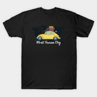 World Tourism Day - Packs Your Bag & Get Your Car For Travel T-Shirt